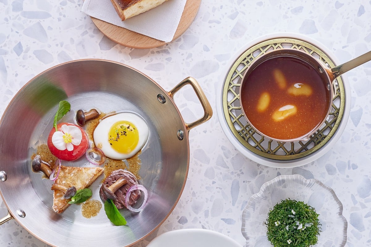 “English breakfast” is an assortment of dishes inspired by the iconic British meal. Photo: Restaurant A